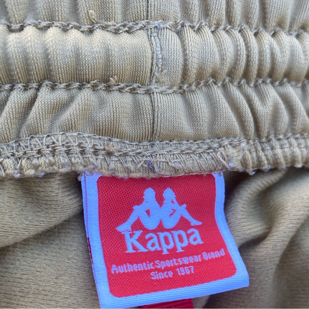 Kappa Banda RARE Drawstring Pocket Tan Neon Sweats Trackpants Joggers Sweatpants - Picture 6 of 10